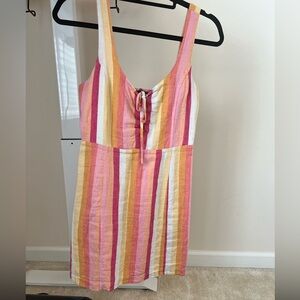 Forever 21 pink summer vertical stripe mini dress size S